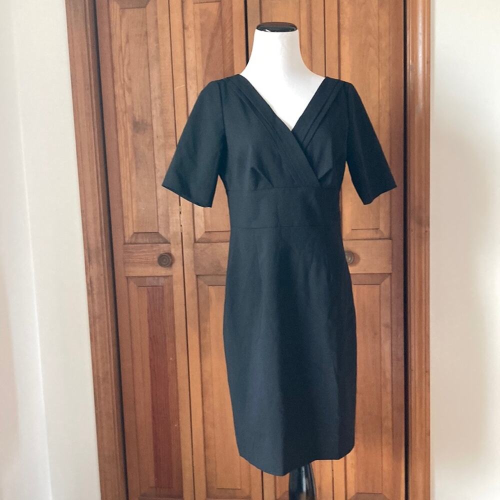 Ann Taylor Virgin Wool Lightweight Black Sheath Dress, Size 8P